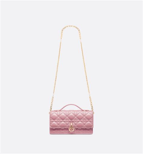 Miss Dior Mini Bag Melocoton Pink Pearlescent Cannage Lambskin